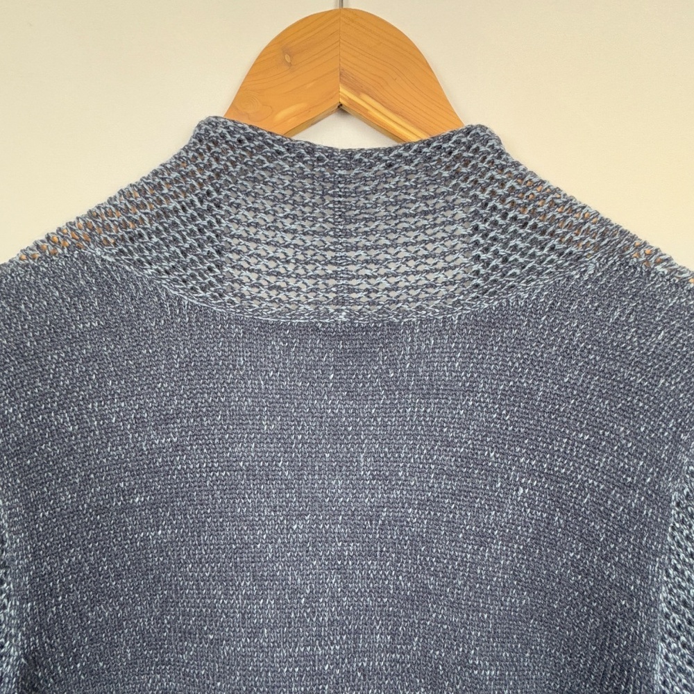 J Jill Womens Wool Tie Cardigan Duster Sweater Sz L Open Knit Beach Office NWOT - Picture 7 of 14
